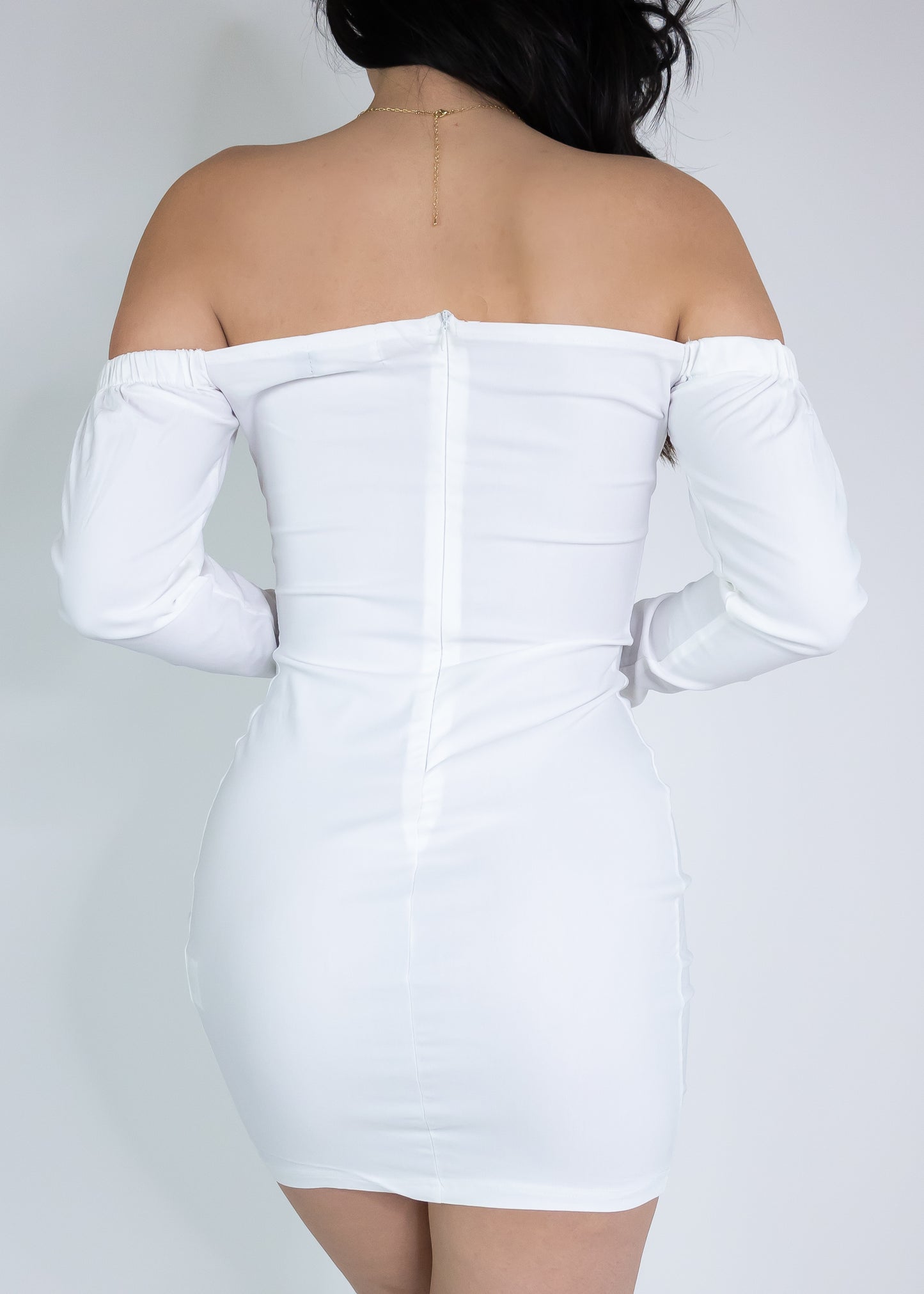 Long sleeves off shoulder cup padded corset dress
