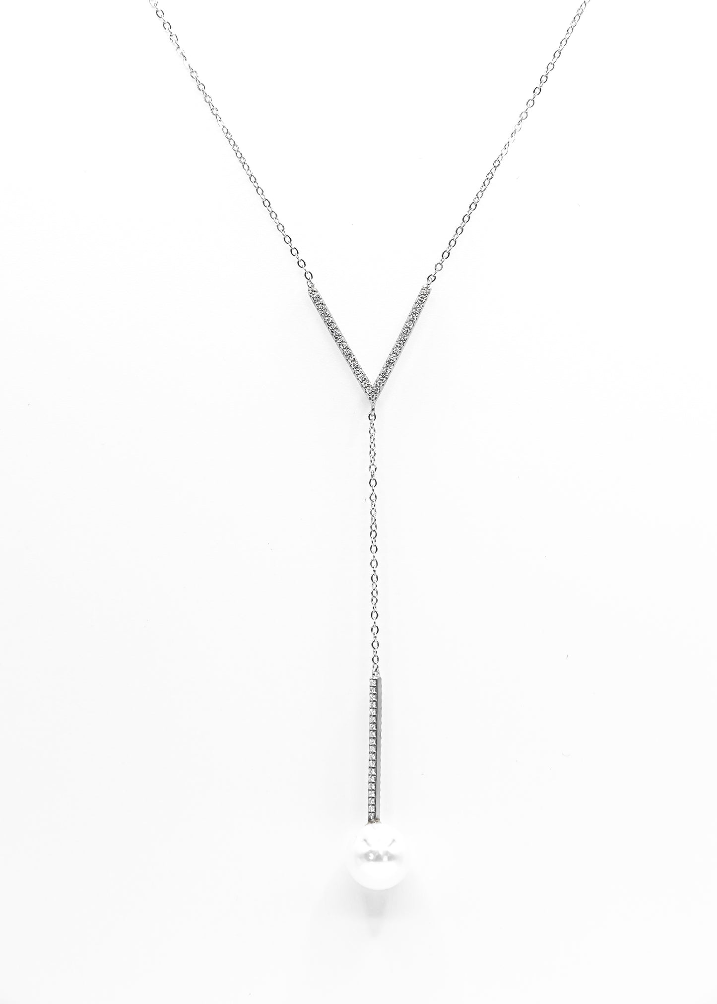 Pearl Rosary Lariat Necklace