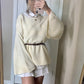 White Bell Sleeve Sweater - MYPHEME