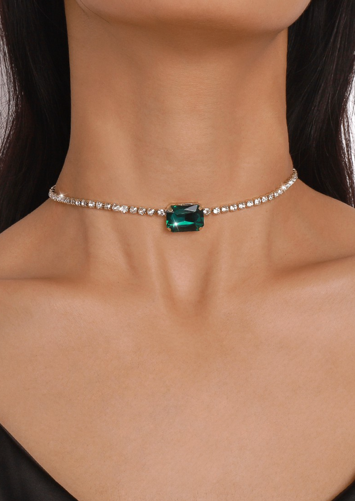 Large Crystal Choker Necklace