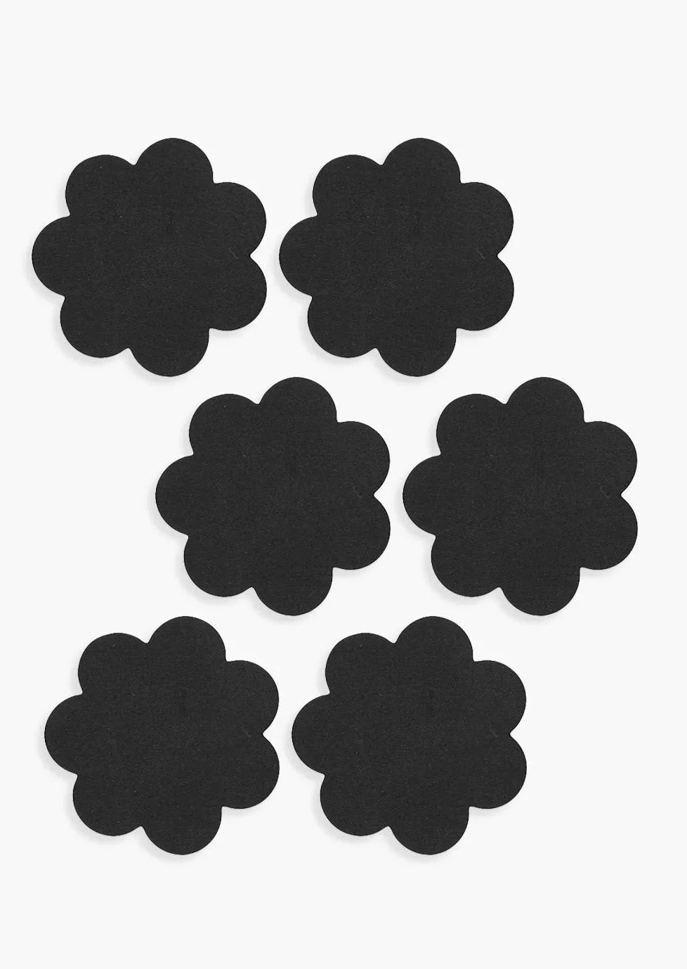 Black Satin Flower Nipple Cover 3 Packs